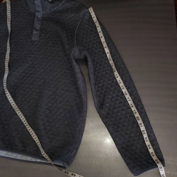 Marine Layer Corbet Quilted Reversible Mock Neck Pullover Long Sleeve Gray Large - Picture 12 of 13